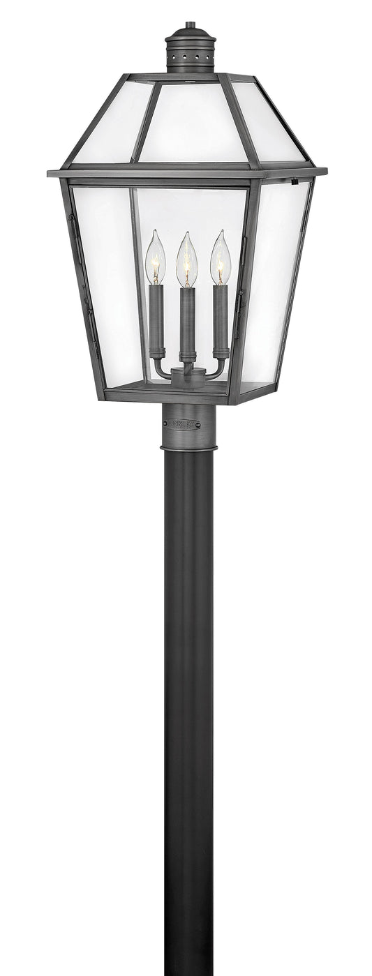 Nouvelle Large Post Top or Pier Mount Lantern In Black Finish