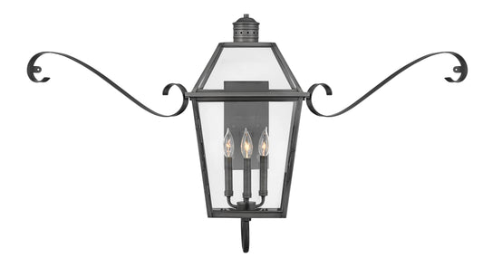 Nouvelle Large Wall Mount Lantern In Black Finish