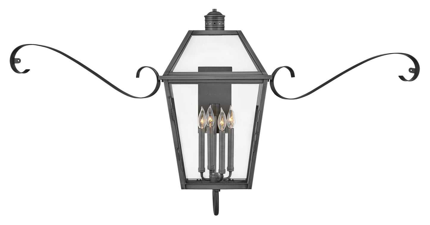 Nouvelle Large Wall Mount Lantern In Black Finish