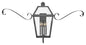 Nouvelle Large Wall Mount Lantern In Black Finish