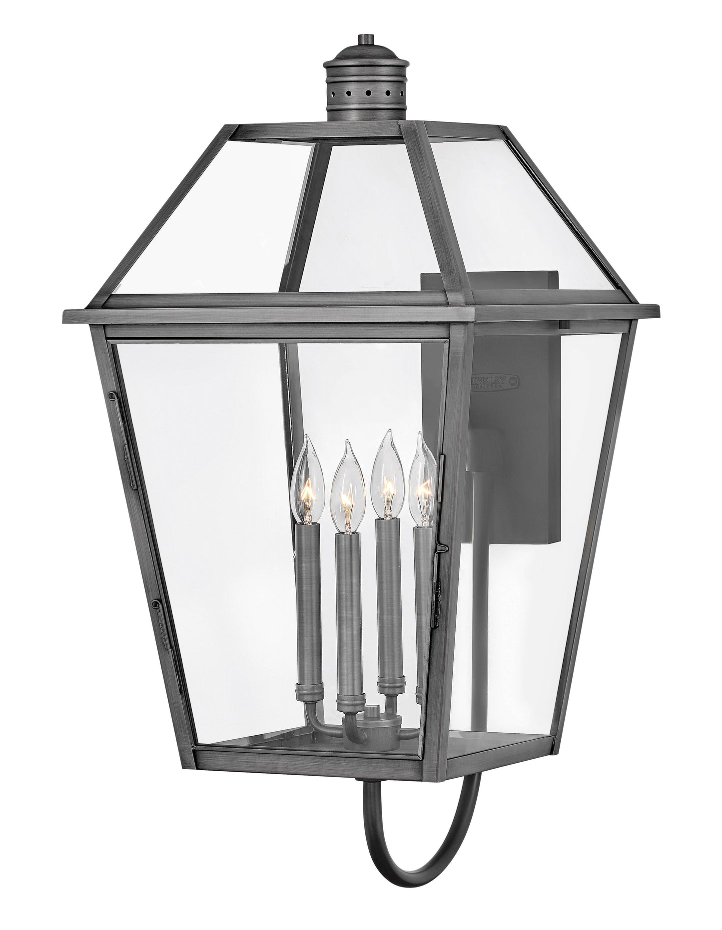 Nouvelle Large Wall Mount Lantern In Black Finish