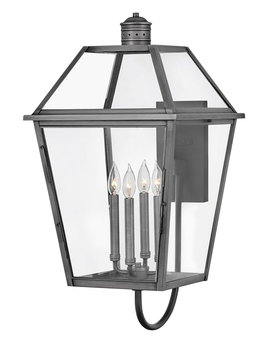 Nouvelle Large Wall Mount Lantern In Black Finish