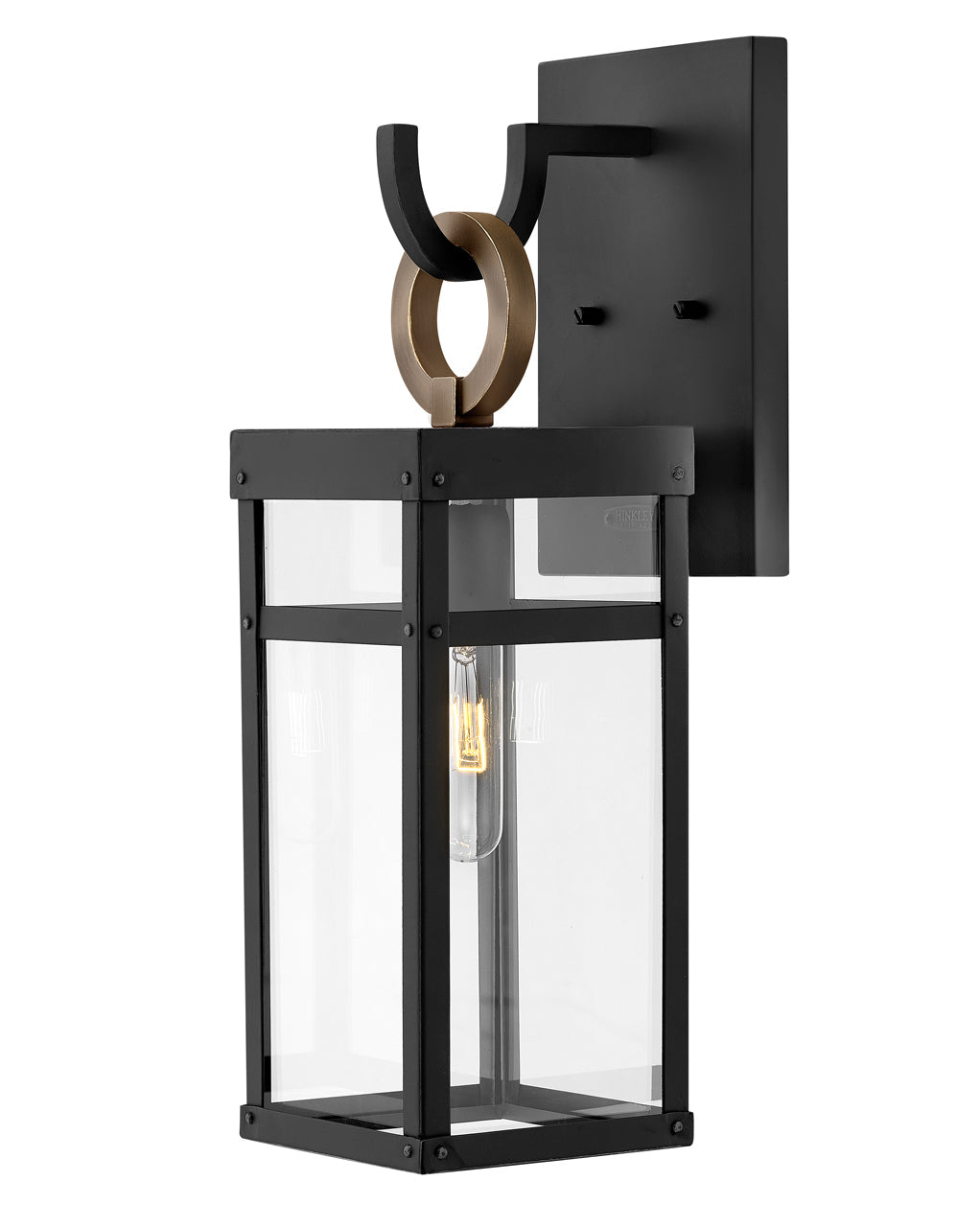 Porter Medium Wall Mount Lantern In Black Finish