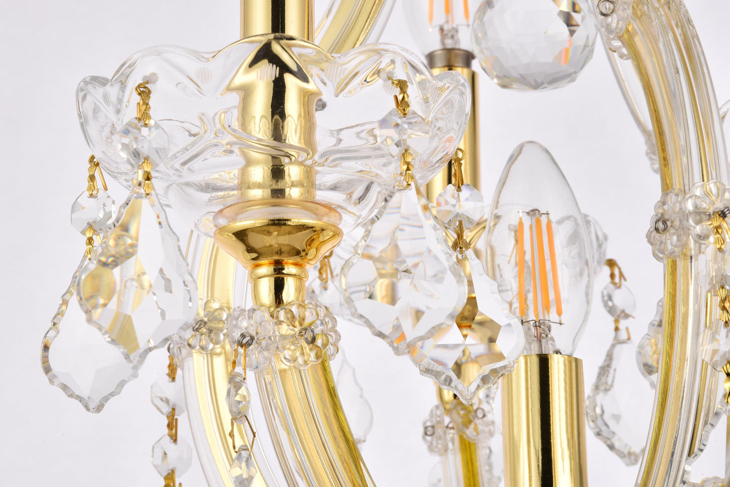 Maria Theresa 4 light Gold Pendant Clear Royal Cut Crystal