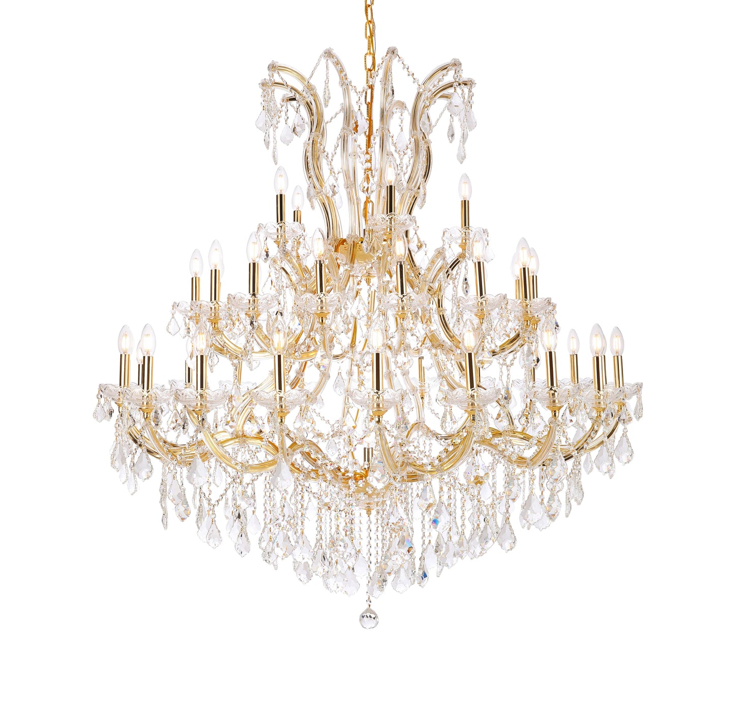 Maria Theresa 41 light Gold Chandelier Clear Royal Cut Crystal