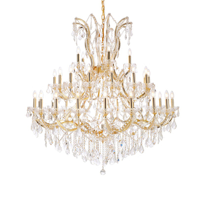 Maria Theresa 41 light Gold Chandelier Clear Royal Cut Crystal