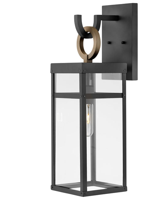 Porter Large Wall Mount Lantern In Black Finish
