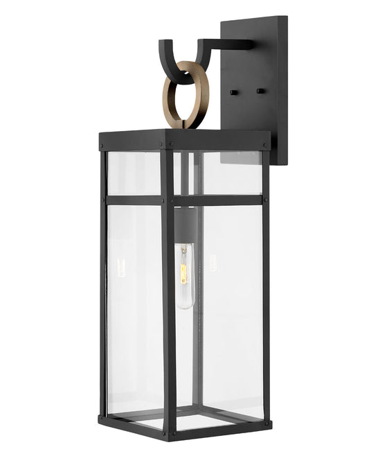 Porter Large Wall Mount Lantern In Black Finish