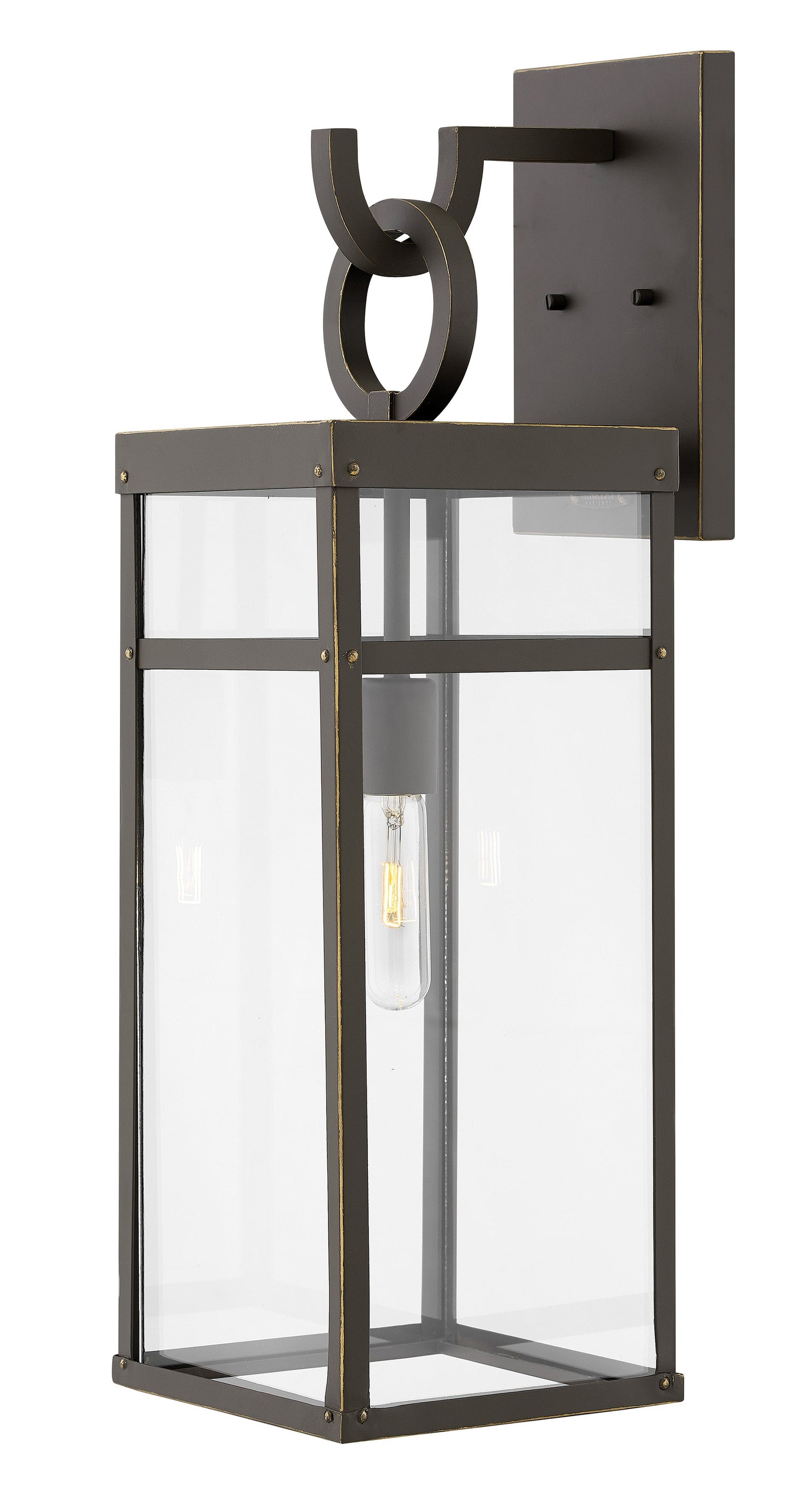 Porter Large Wall Mount Lantern In Light Bronze Finish