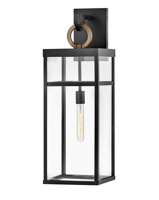Porter Large Wall Mount Lantern In Black Finish