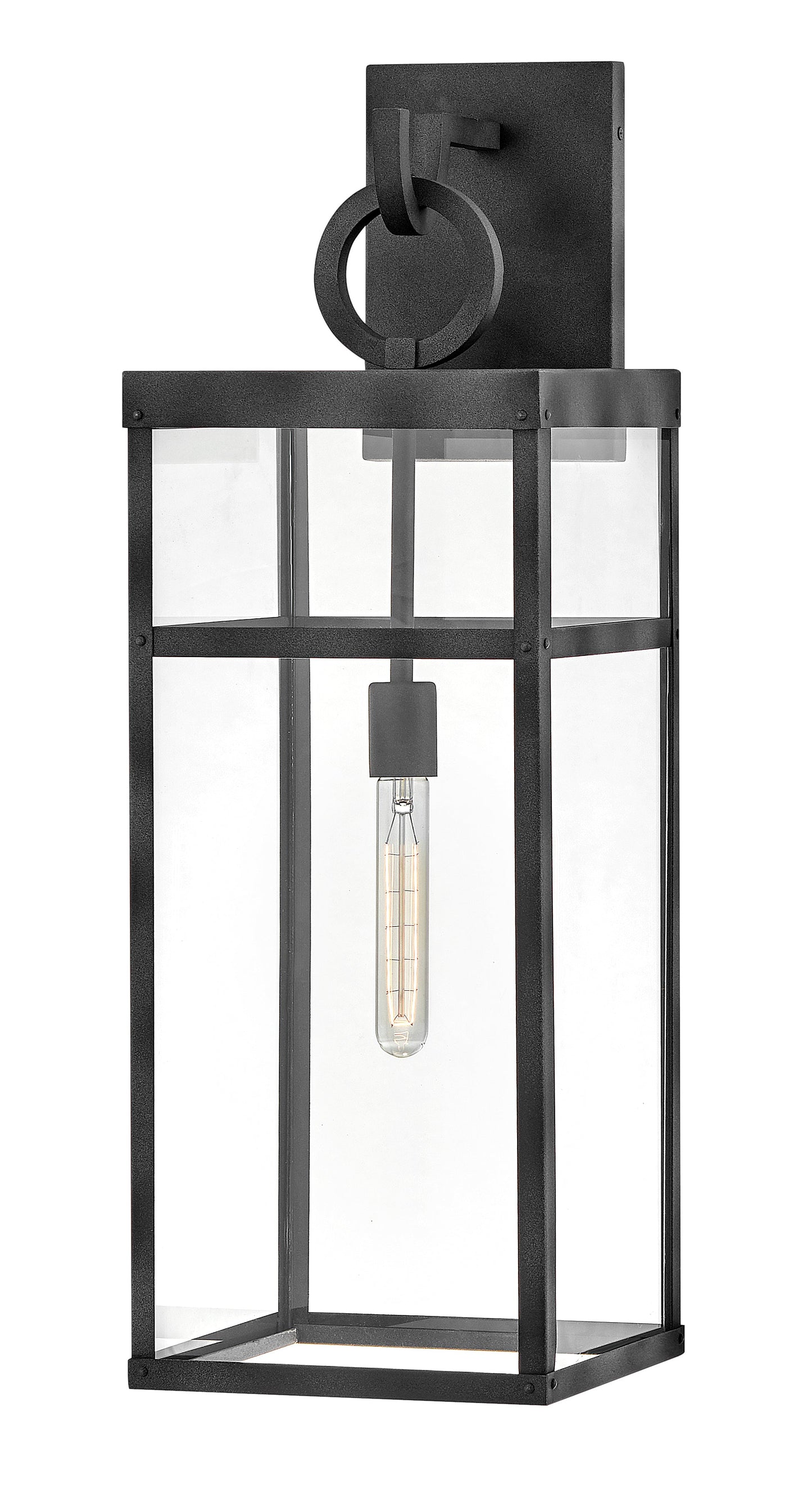 Porter Large Wall Mount Lantern In Black Finish
