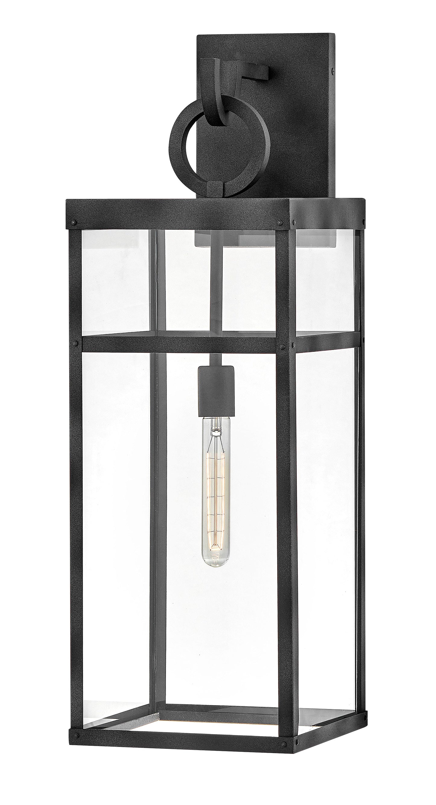 Porter Large Wall Mount Lantern In Black Finish