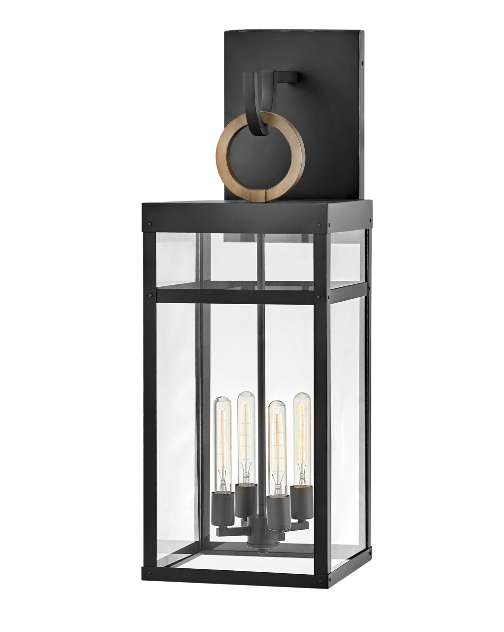 Porter Extra Large Wall Mount Lantern In Black Finish