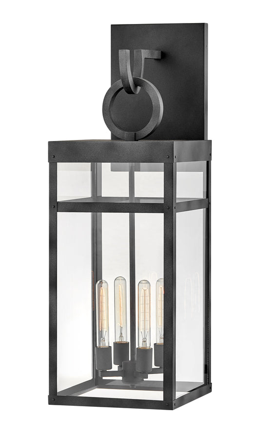 Porter Extra Large Wall Mount Lantern In Black Finish