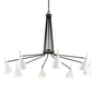 Utopia Chandelier In BLACK BRASS OFF WHITE SHADES Finish