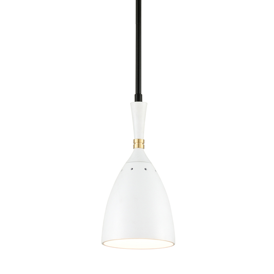 Utopia Pendant In BLACK BRASS OFF WHITE SHADES Finish