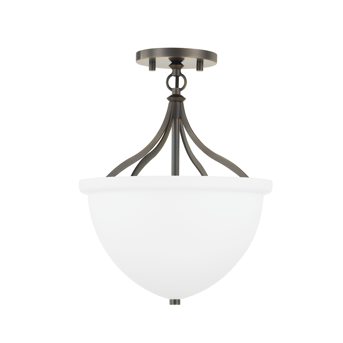 Browne Semi Flush with Distressed Bronze Finish