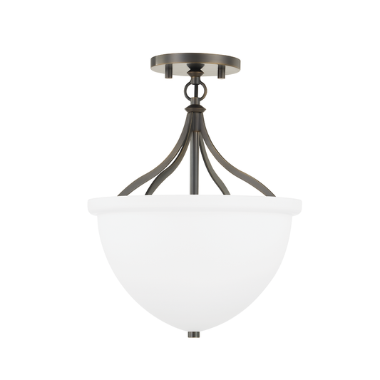 Browne Semi Flush with Distressed Bronze Finish