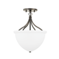 Browne Semi Flush with Distressed Bronze Finish