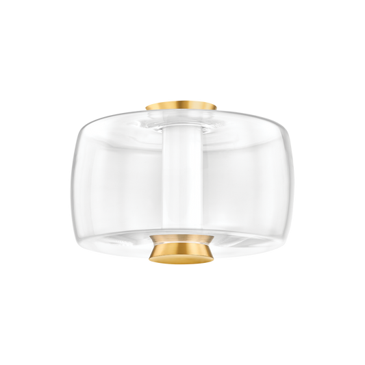 BEAU Flush Mount with Aged Brass Finish