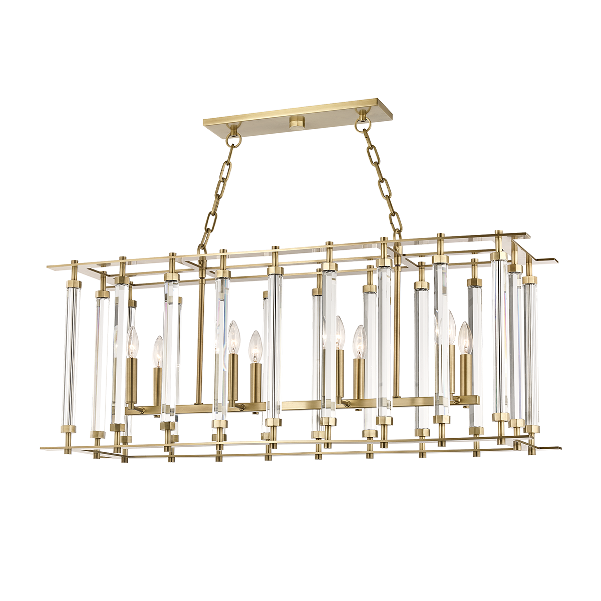 Haddon Linear with Aged Brass Finish