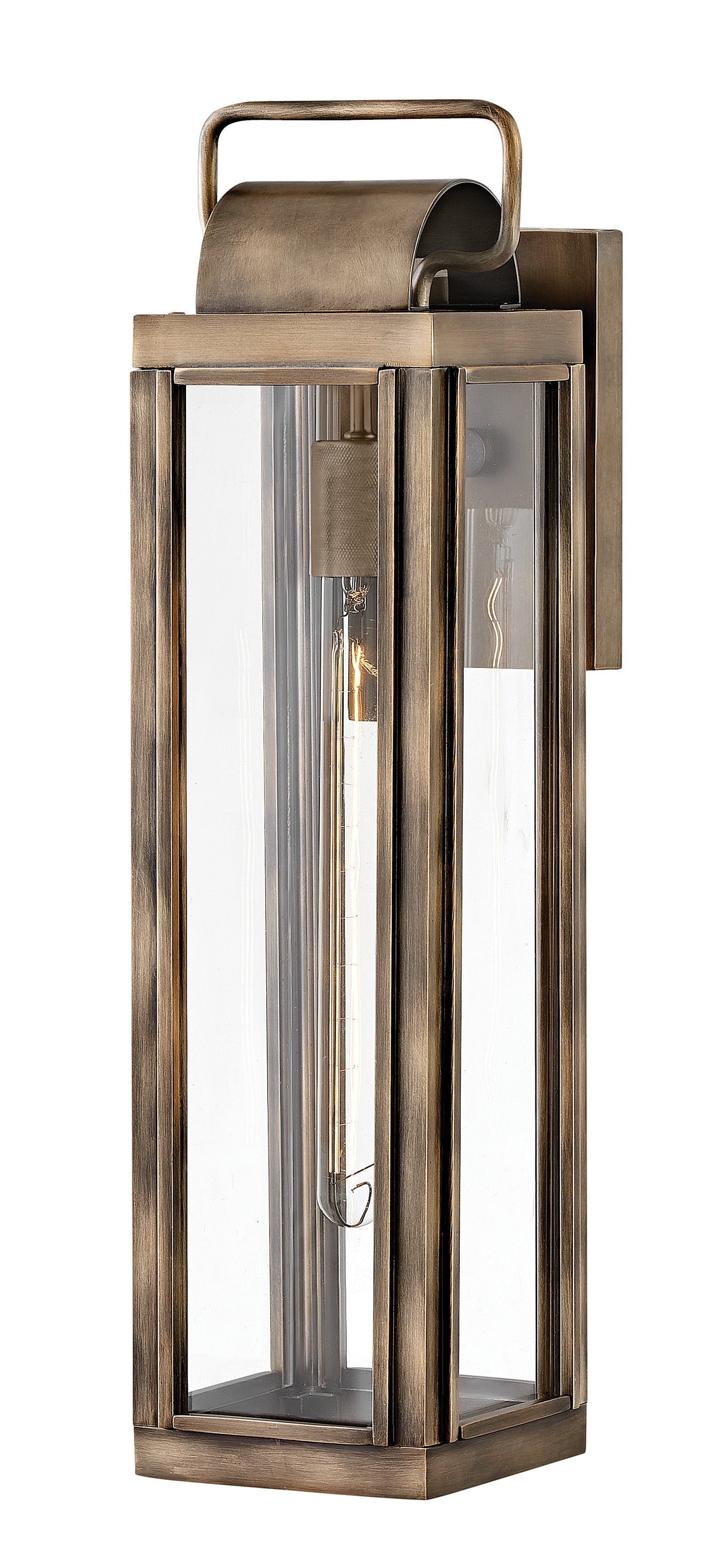 Sag Harbor Large Wall Mount Lantern In Light Bronze Finish