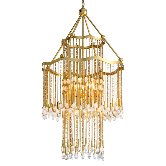 Kiara Chandelier In GOLD LEAF Finish