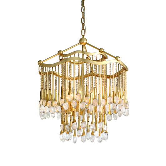 Kiara Chandelier In Gold Leaf Finish