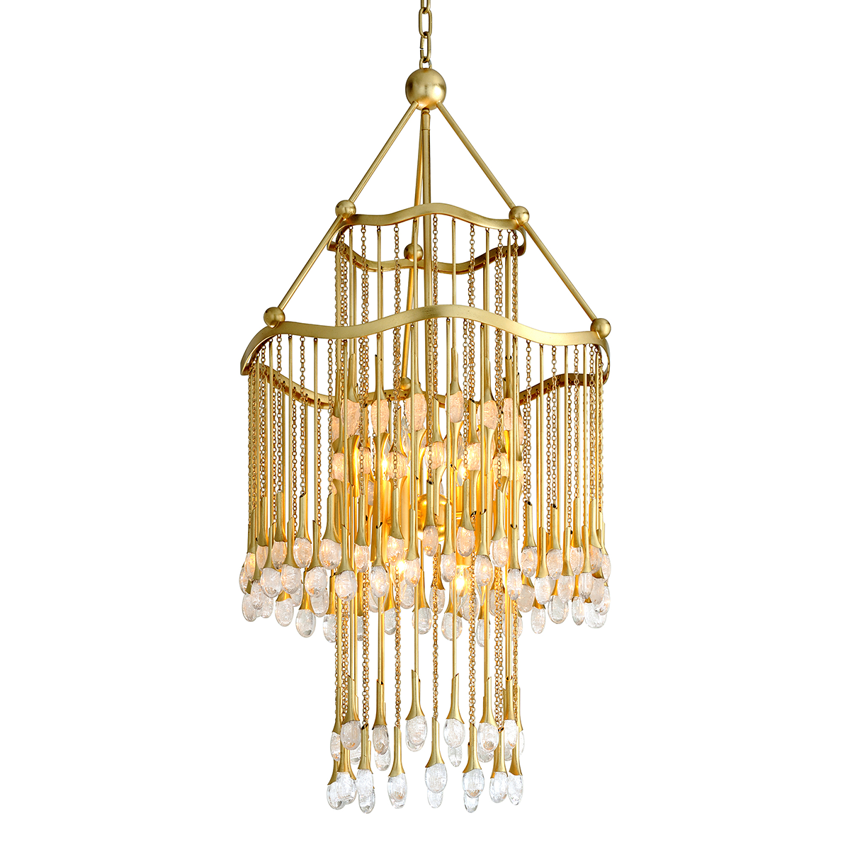 Kiara Chandelier In Gold Leaf Finish