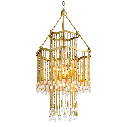 Kiara Chandelier In Gold Leaf Finish