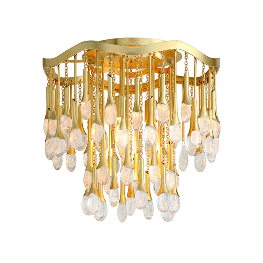 Kiara Semi Flush In Gold Leaf Finish