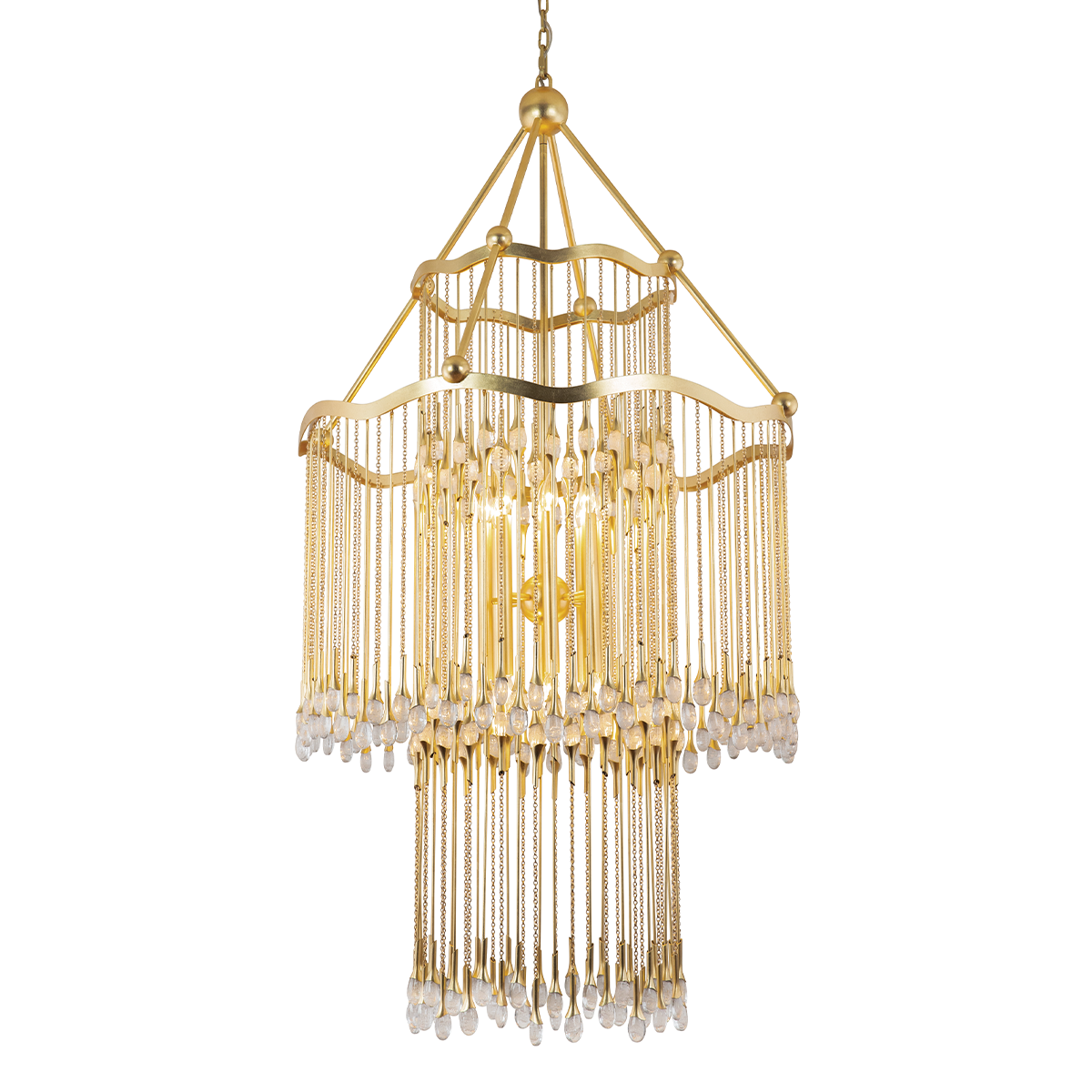 Kiara Chandelier In GOLD LEAF Finish
