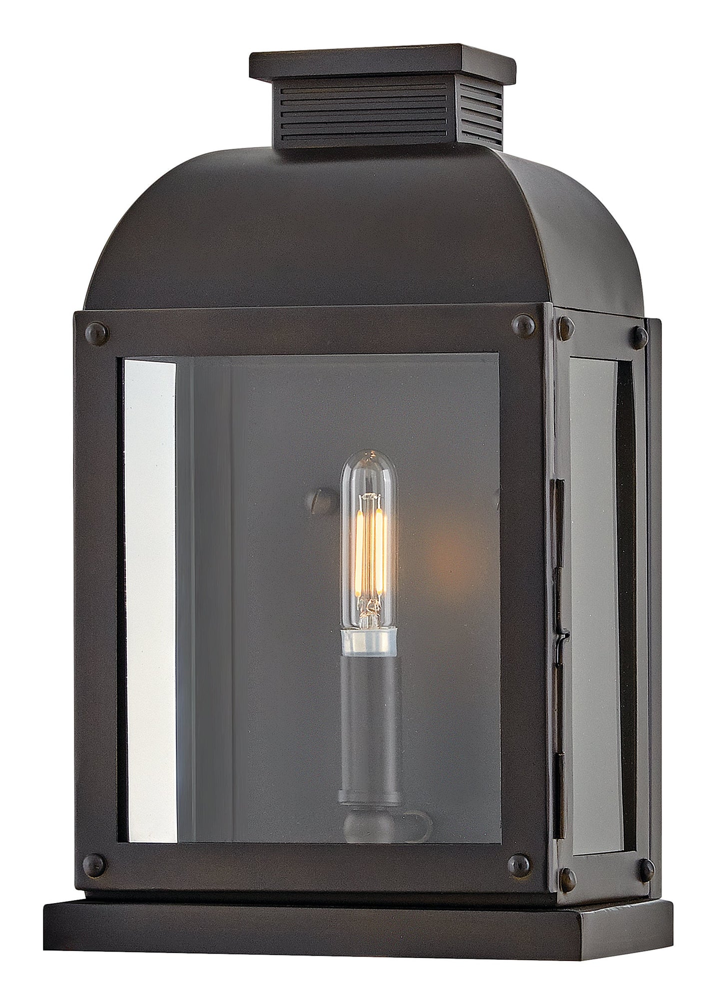 Tiverton Small Wall Mount Lantern In Dark Brass Finish