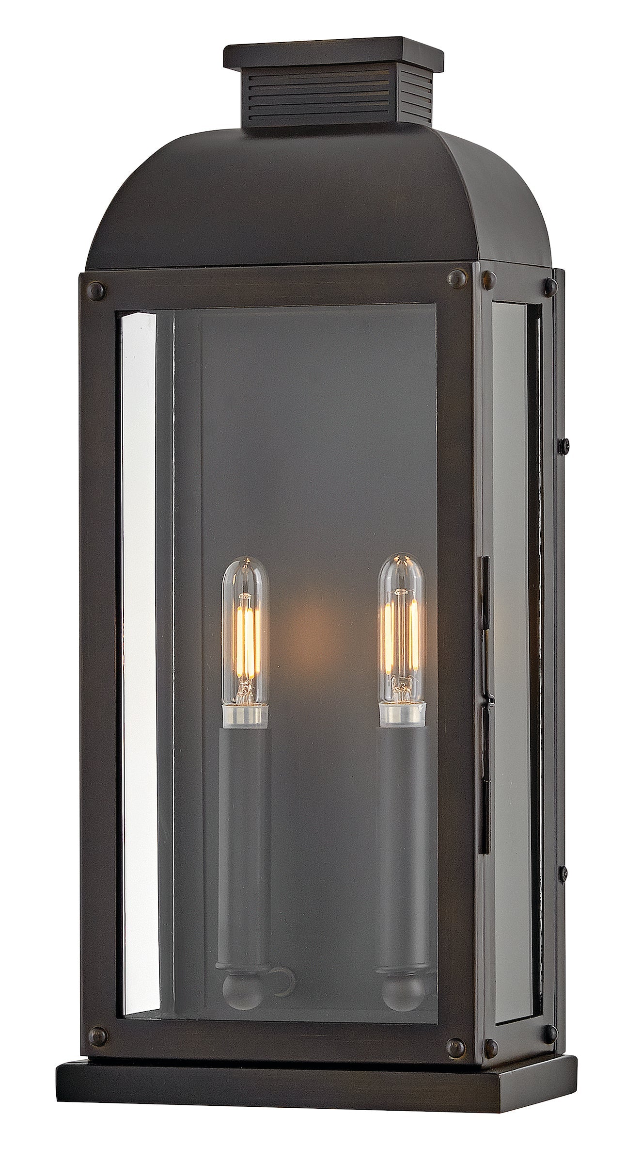 Tiverton Medium Wall Mount Lantern In Dark Brass Finish