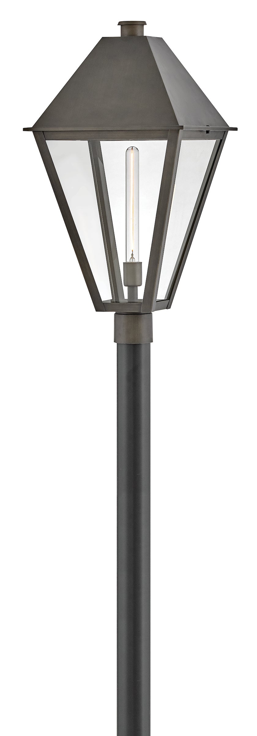 Endsley Large Post Mount Lantern In Black Finish