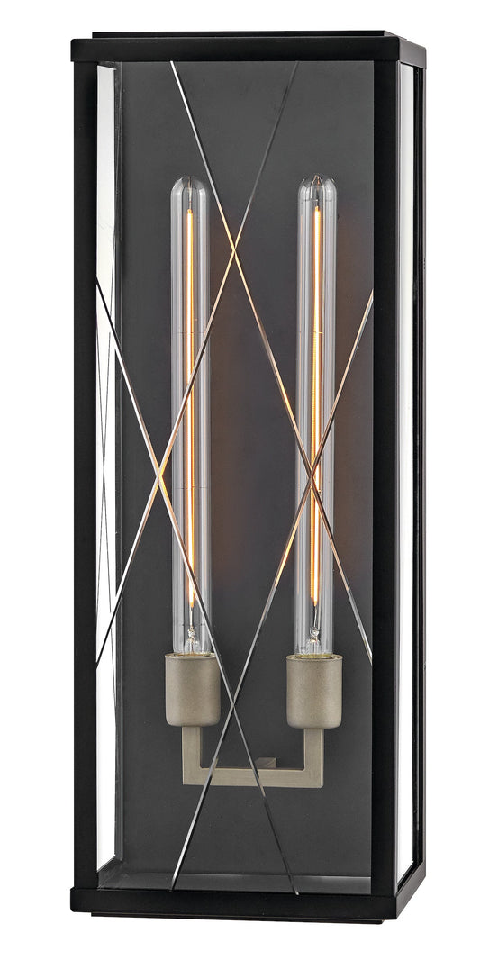 Monte Large Wall Mount Lantern In Black Finish