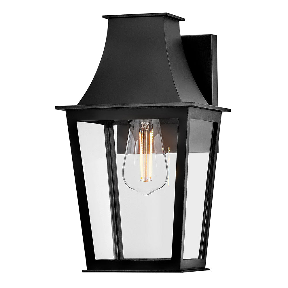 Georgetown Small Wall Mount Lantern In Black Finish
