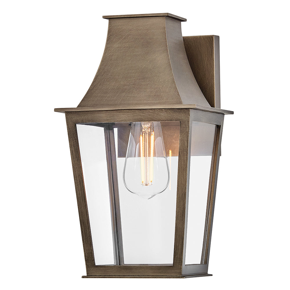 Georgetown Small Wall Mount Lantern In Light Bronze Finish