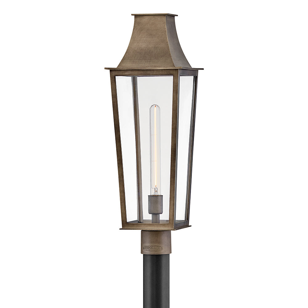 Georgetown Large Post Top Lantern In Light Bronze Finish