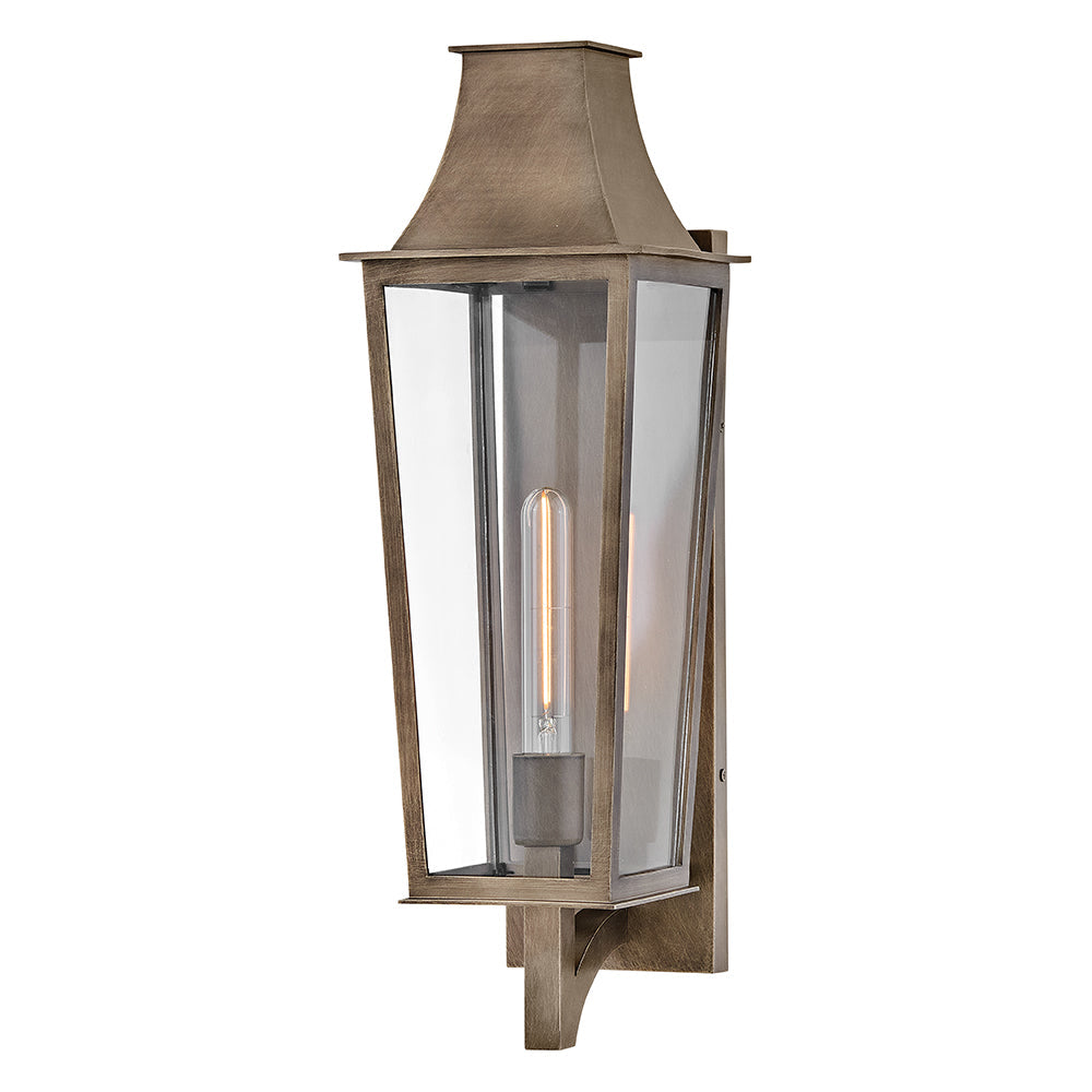 Georgetown Large Wall Mount Lantern In Light Bronze Finish