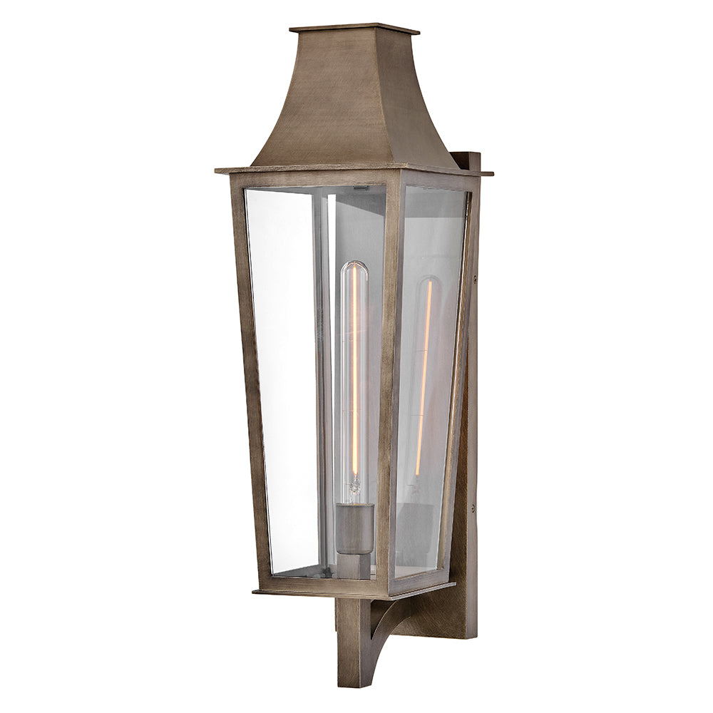Georgetown Large Wall Mount Lantern In Light Bronze Finish