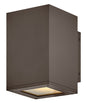 Tetra Small Downlight Wall Mount Lantern In Dark Bronze Finish