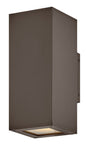 Tetra Small Wall Mount Lantern Up/Down In Dark Bronze Finish