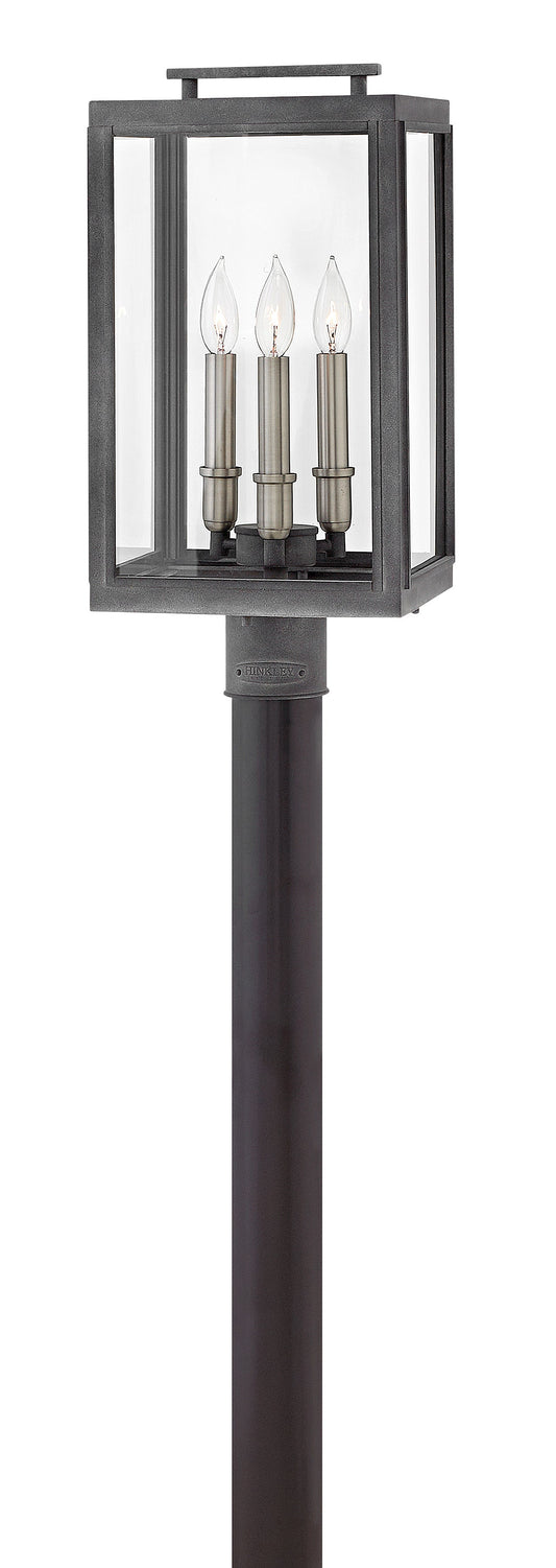 Sutcliffe Medium Post Top or Pier Mount Lantern In Black Finish