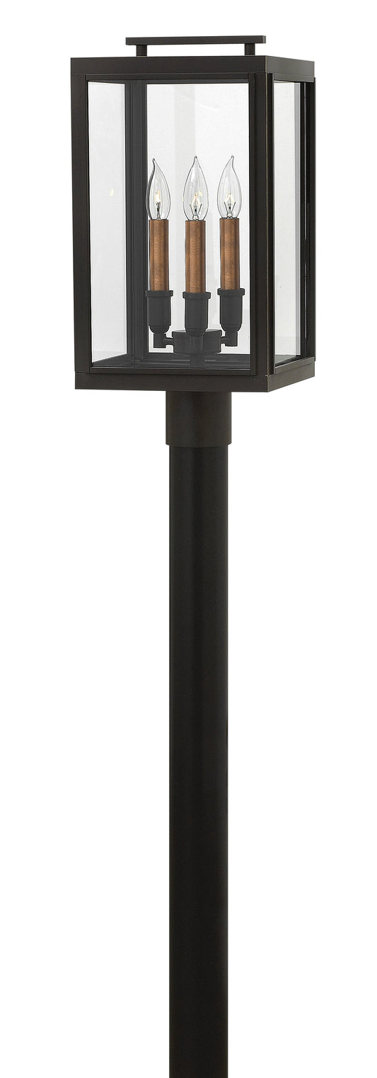 Sutcliffe Medium Post Top or Pier Mount Lantern In Light Bronze Finish