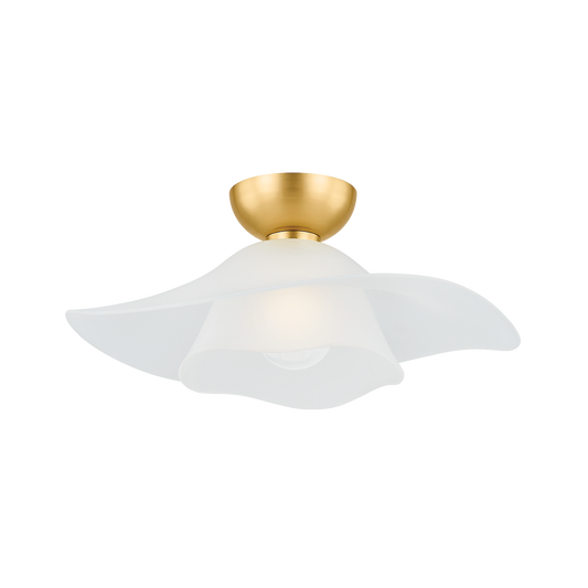 NETHERLEE Flush Mount with Aged Brass Finish