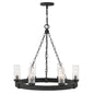 Sawyer Medium Single Tier Chandelier 12v In Black Finish