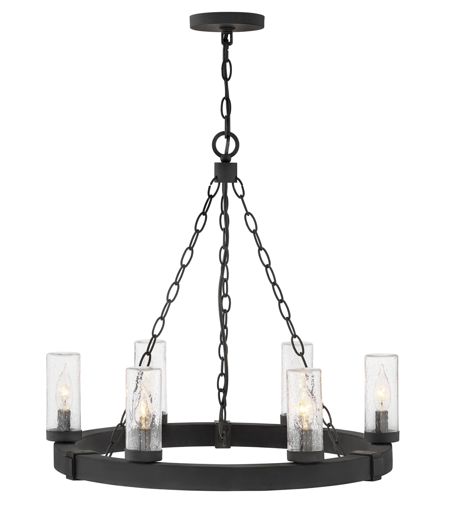 Sawyer Medium Single Tier Chandelier In Black Finish