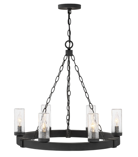 Sawyer Medium Single Tier Chandelier In Black Finish