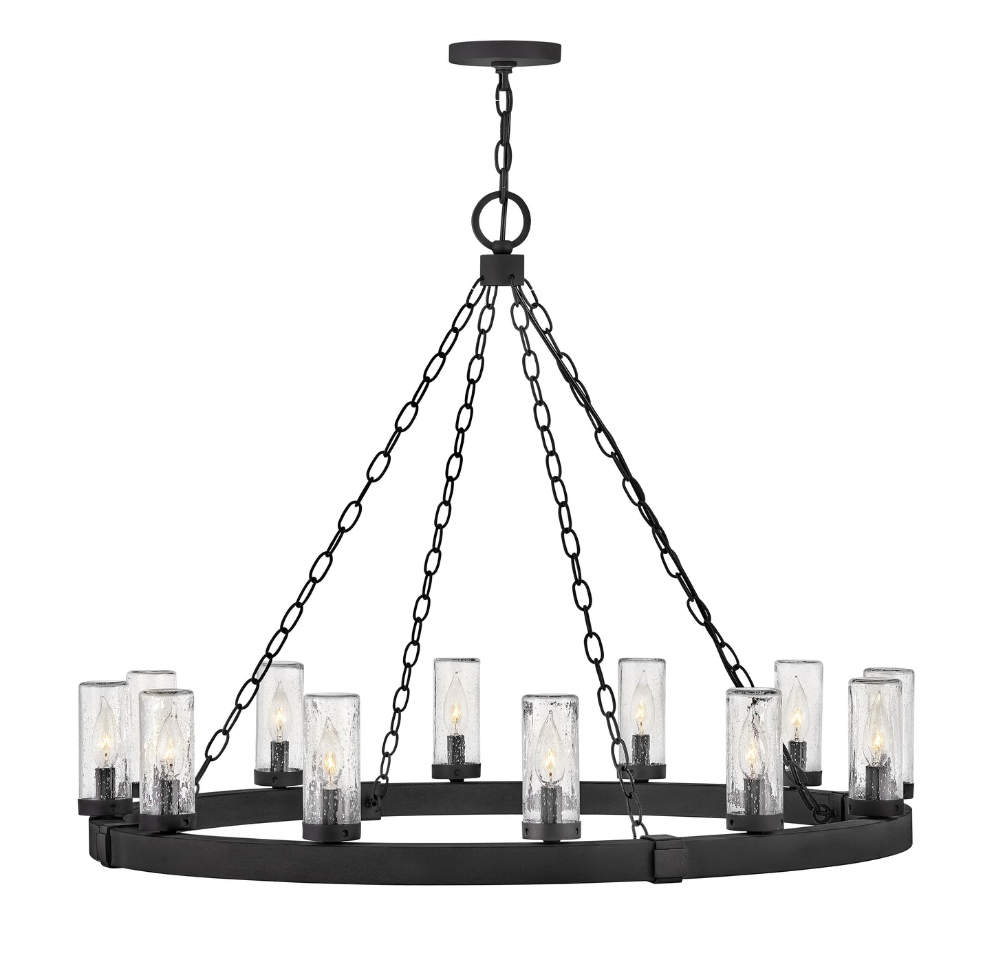 Sawyer Large Single Tier Chandelier In Black Finish